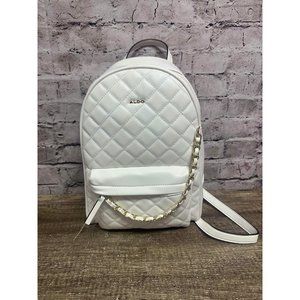 ALDO Women’s White Backpack Handbag Faux Leather 9x13 New